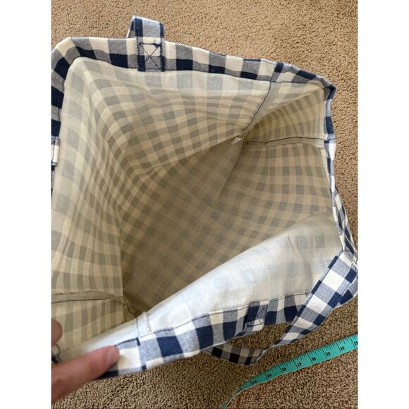 Sezane Vichy Canvas Tote in Blue Gingham - Picture 6 of 7